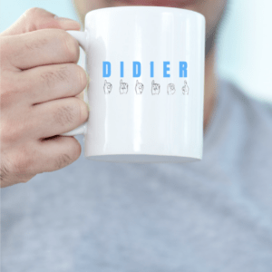 Mug avec votre prénom en langue des signes