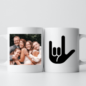 Mug "I Love You" langue des signes + photo