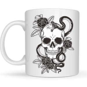Mug tête de mort florale