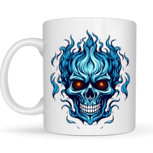 Mug Tête de Mort flammes bleues