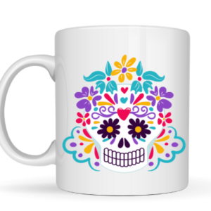 Mug tête de mort florale