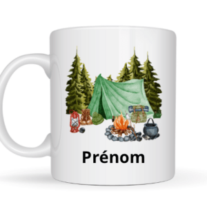 Mug Camping + prénom