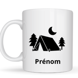 Mug Camping + prénom