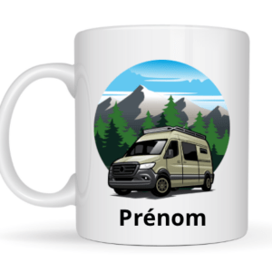Mug Camping + prénom