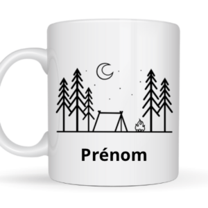 Mug tente nuit + prénom  