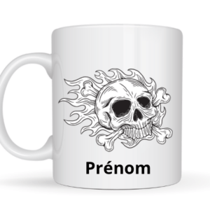 Mug tête de mort + prénom