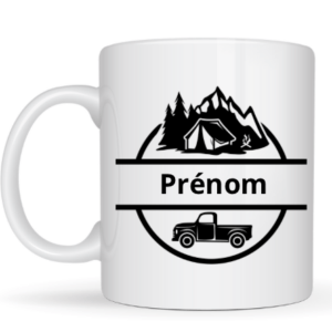 Mug camping + prénom