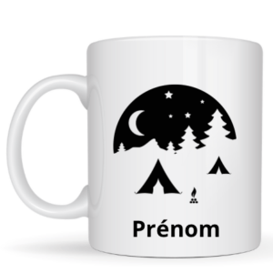 Mug tente + prénom