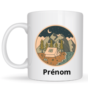 Mug tente + prénom