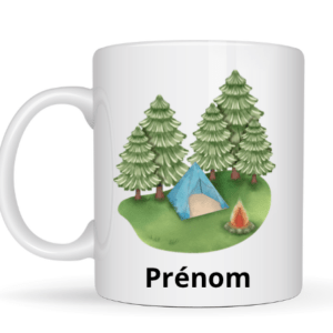 Mug tente + prénom