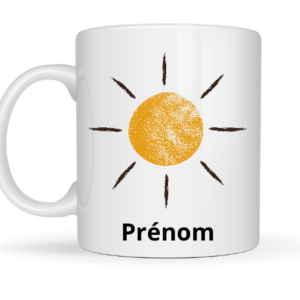 Mug soleil + prénom