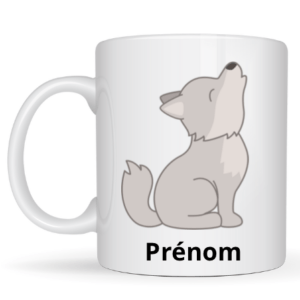 Mug loup + prénom