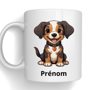Mug avec dessin de votre chien + prénom
