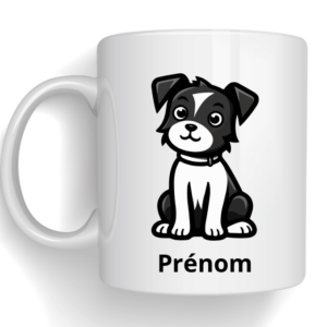 Mug avec dessin de votre chien + prénom