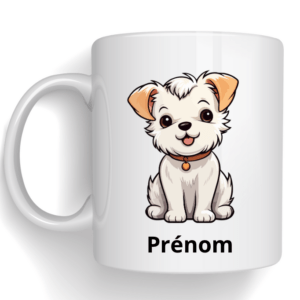 Mug avec dessin de votre chien + prénom