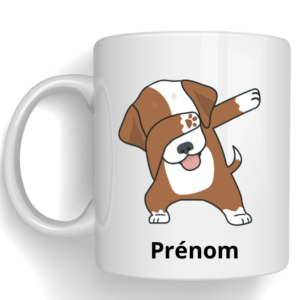 Mug avec dessin de votre chien + prénom