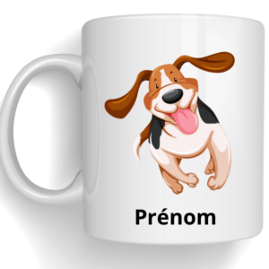 Mug avec dessin de votre chien + prénom