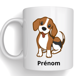 Mug avec dessin de votre chien + prénom