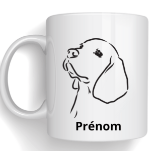 Mug avec dessin de votre chien + prénom