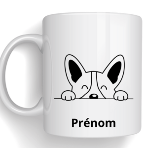 Mug avec dessin de votre chien + prénom