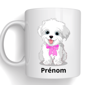Mug avec dessin de votre chien + prénom
