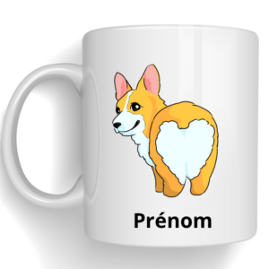 Mug avec dessin de votre chien + prénom