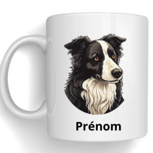 Mug dessin d'un chien + prénom