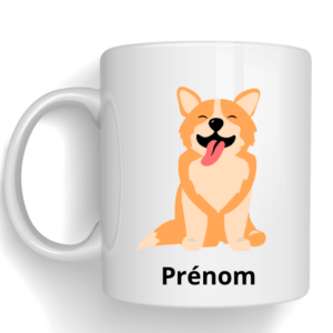 Mug avec dessin de votre chien + prénom