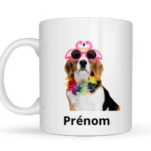 Mug chien avec accessoires + prénom