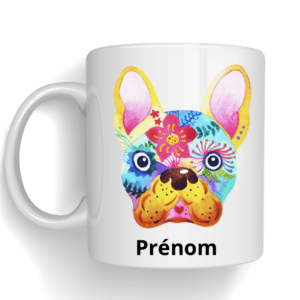 Mug chien floral