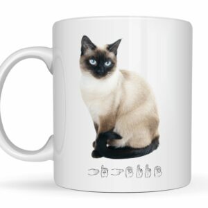 Mug avec la photo de votre chat et le prénom en langue des signes