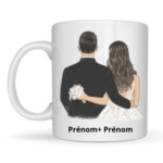 Mug avec dessin couple Mariage + prénom