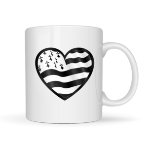 Mug avec coeur drapeau Bretagne