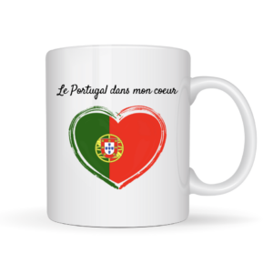 Mug avec coeur drapeau + Le Portugal dans mon coeur