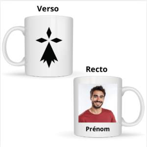 Mug avec photo + prénom  + hermine bretonne